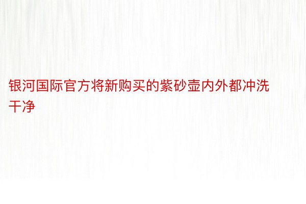 银河国际官方将新购买的紫砂壶内外都冲洗干净